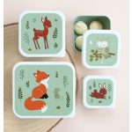 Uzsonnásdoboz (4db-os): ERDEI BARÁTOK-zöld