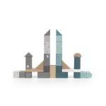 Label-Label 50 darabos fa építőkocka készlet - Kék építőjáték