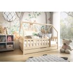 Házikó ágy Lena 160cm- Natúr