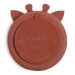 NUUROO Osztott szilikon tányér  zsiráf - mahagóni