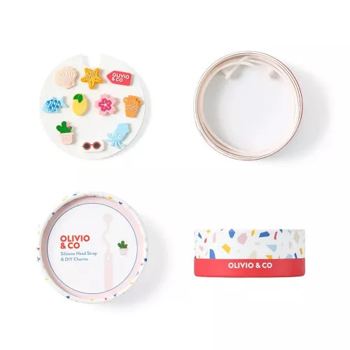 Olivio & Co szilikon szemüvegpánt szett charmokkal - Pink