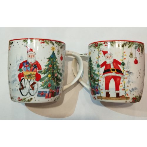 2 db PORCELÁNBÖGRE 0,35L DOBOZBAN - Joyful Santa