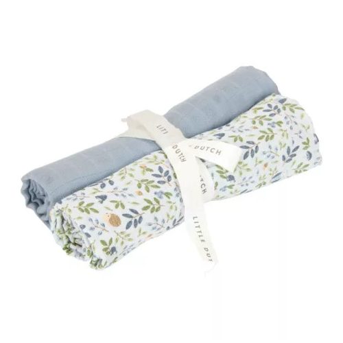 Little Dutch muszlin textilpelenka 70x70 cm 2 db Forest Adventure & Denim Blue
