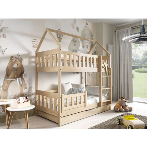 Meblomal emeletes házikó ágy Zuzia 160 Natúr